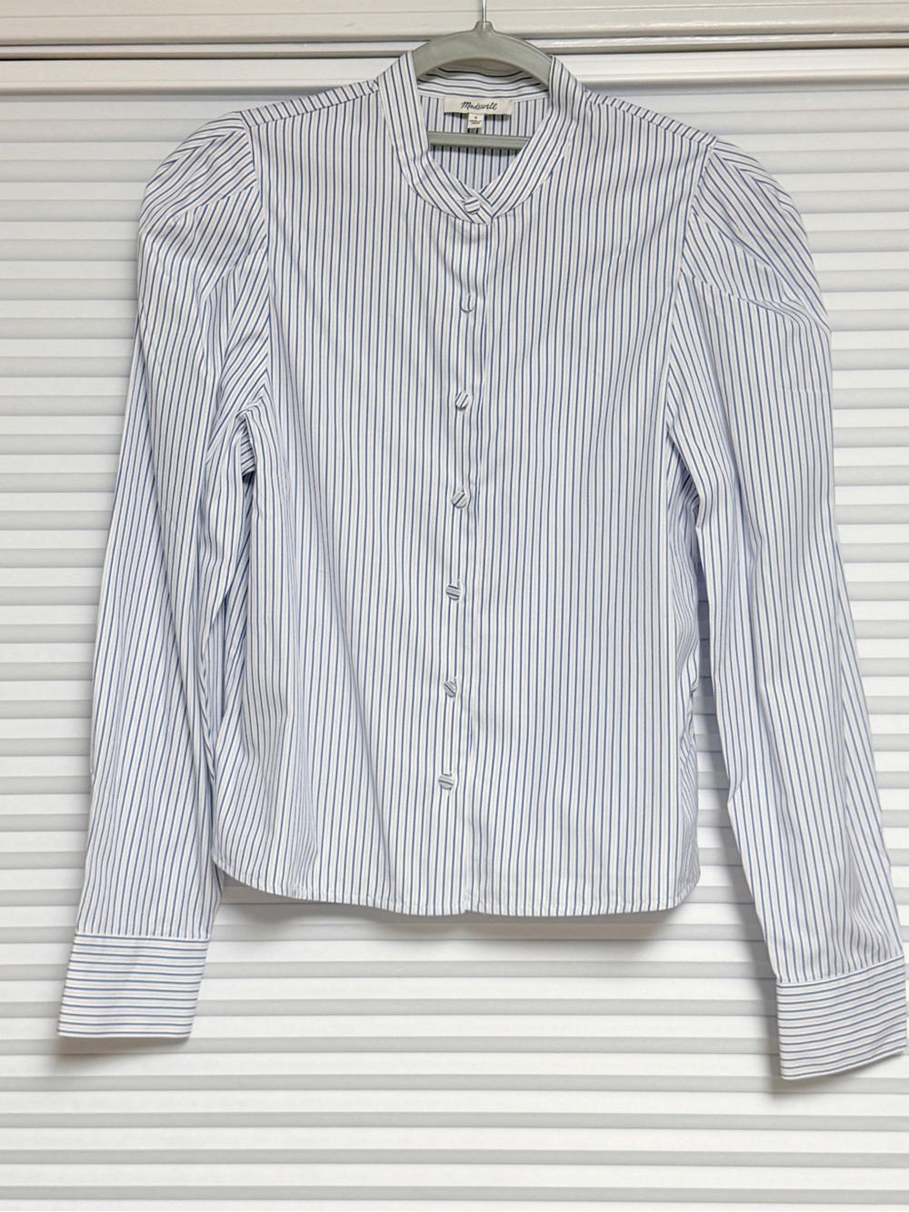 Women’s Blue Pinstripe Cotton Shirt - NWT - Picture 4 of 7